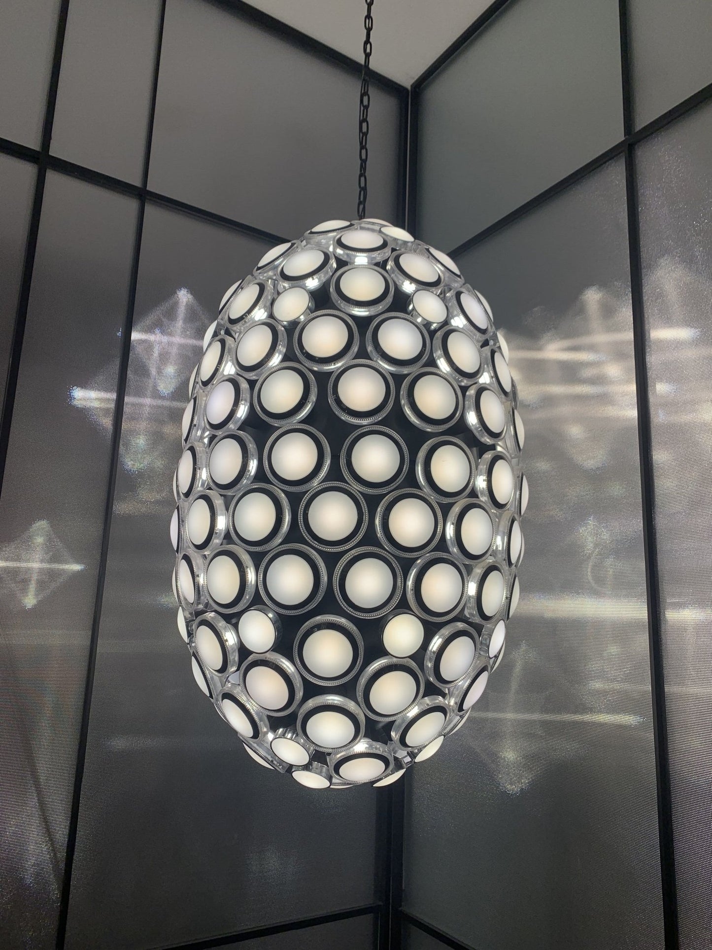 Modern Art Egg-shaped Chandelier Iconic Eyes LED Pendant Light For Dining Room/Living Room-Nobipets