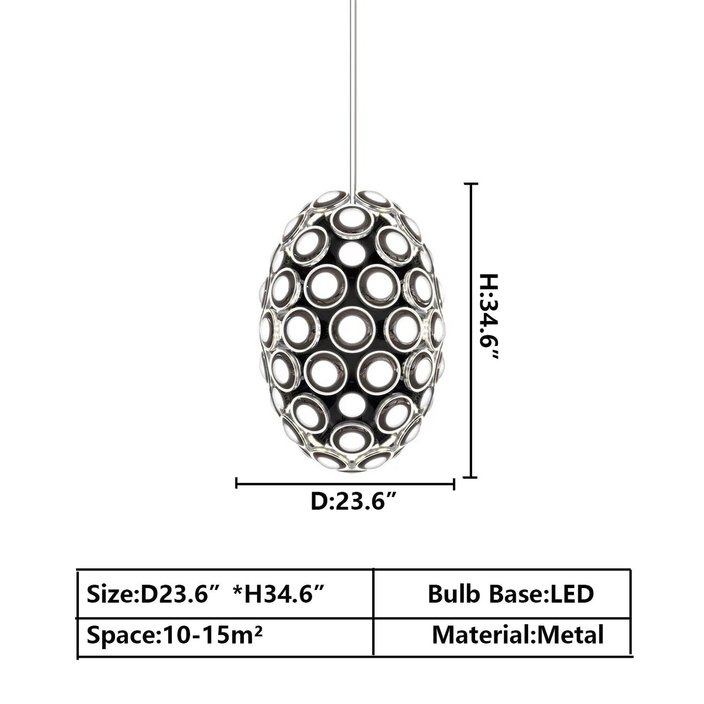 Modern Art Egg-shaped Chandelier Iconic Eyes LED Pendant Light For Dining Room/Living Room-Nobipets