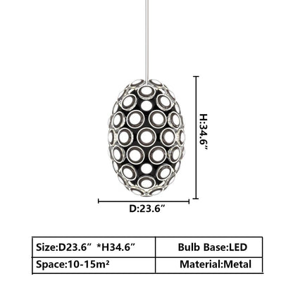 Modern Art Egg-shaped Chandelier Iconic Eyes LED Pendant Light For Dining Room/Living Room-Nobipets