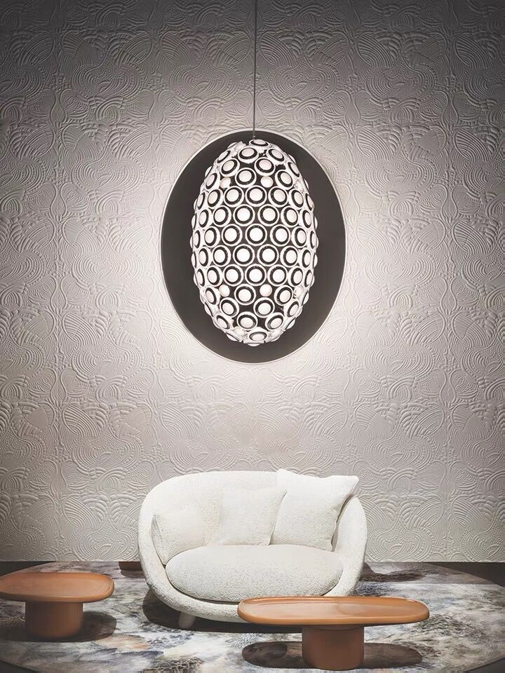 Modern Art Egg-shaped Chandelier Iconic Eyes LED Pendant Light For Dining Room/Living Room-Nobipets
