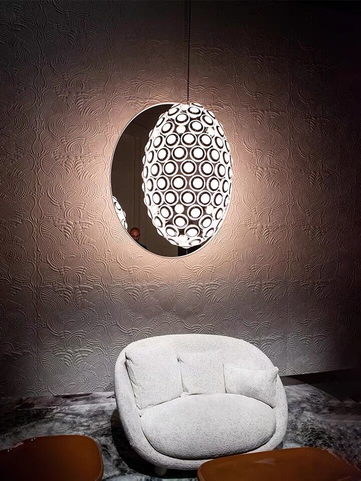 Modern Art Egg-shaped Chandelier Iconic Eyes LED Pendant Light For Dining Room/Living Room-Nobipets