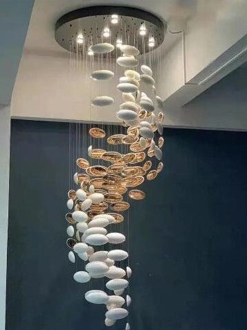 Modern Artistic Unique Golden Dragon Egg Chandelier for Staircase/ Sales Center/ Hotel-Nobipets
