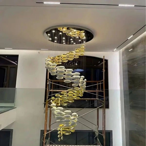 Modern Artistic Unique Golden Dragon Egg Chandelier for Staircase/ Sales Center/ Hotel-Nobipets