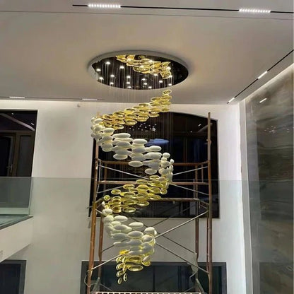 Modern Artistic Unique Golden Dragon Egg Chandelier for Staircase/ Sales Center/ Hotel-Nobipets