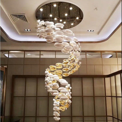 Modern Artistic Unique Golden Dragon Egg Chandelier for Staircase/ Sales Center/ Hotel-Nobipets