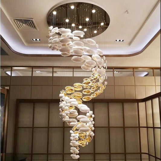 Modern Artistic Unique Golden Dragon Egg Chandelier for Staircase/ Sales Center/ Hotel-Nobipets