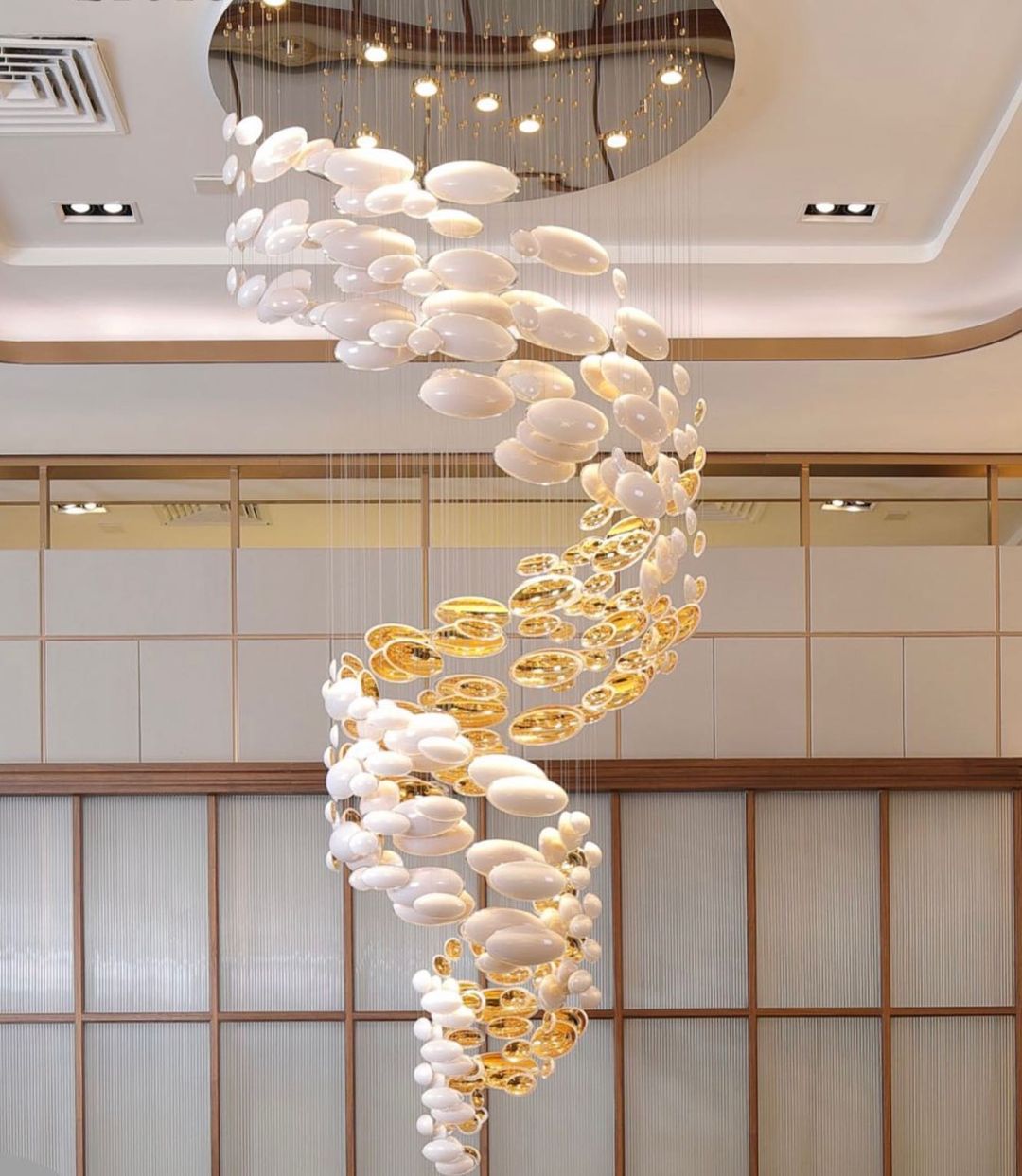 Modern Artistic Unique Golden Dragon Egg Chandelier for Staircase/ Sales Center/ Hotel-Nobipets