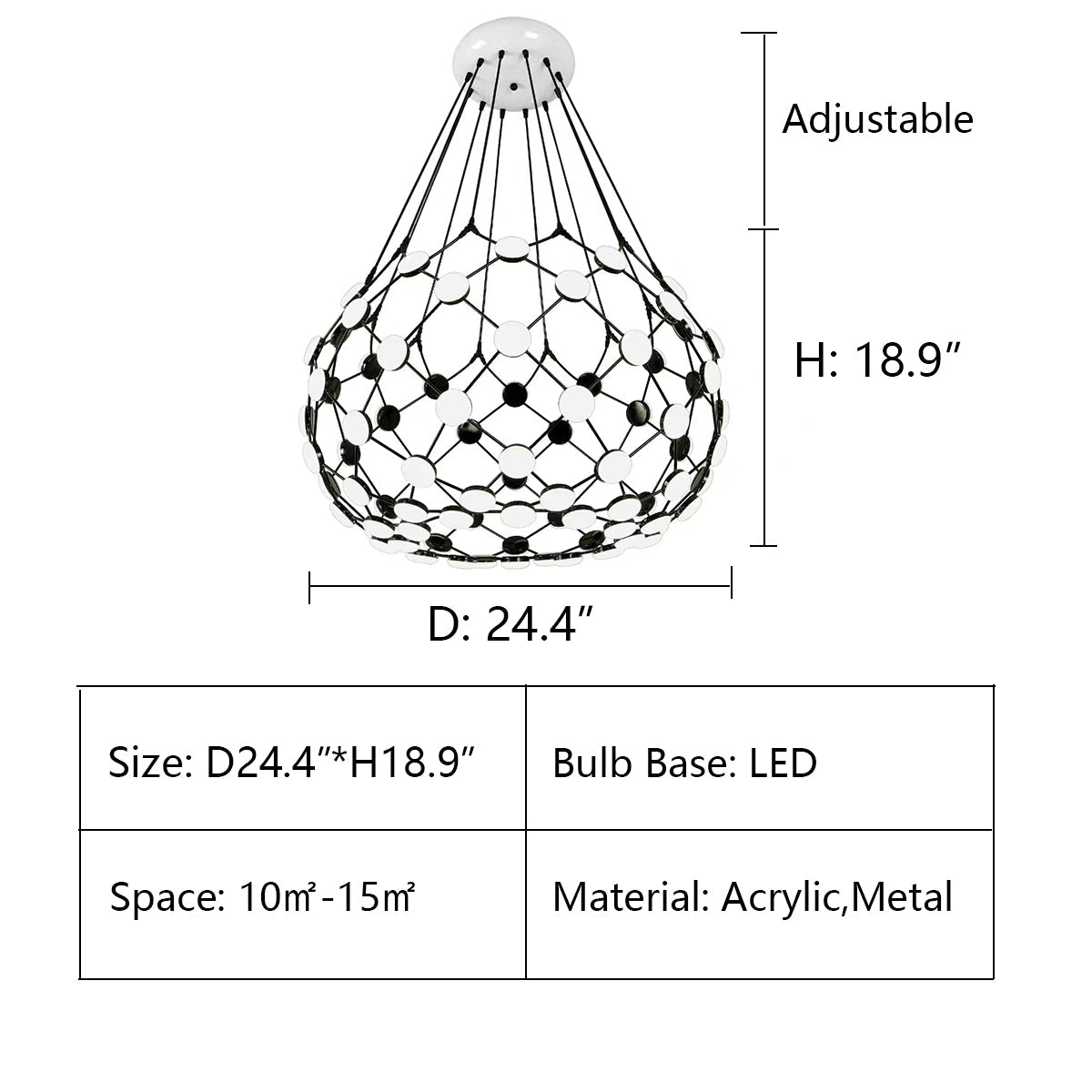 Modern Basket Chandelier for Living/Dining Room-Nobipets