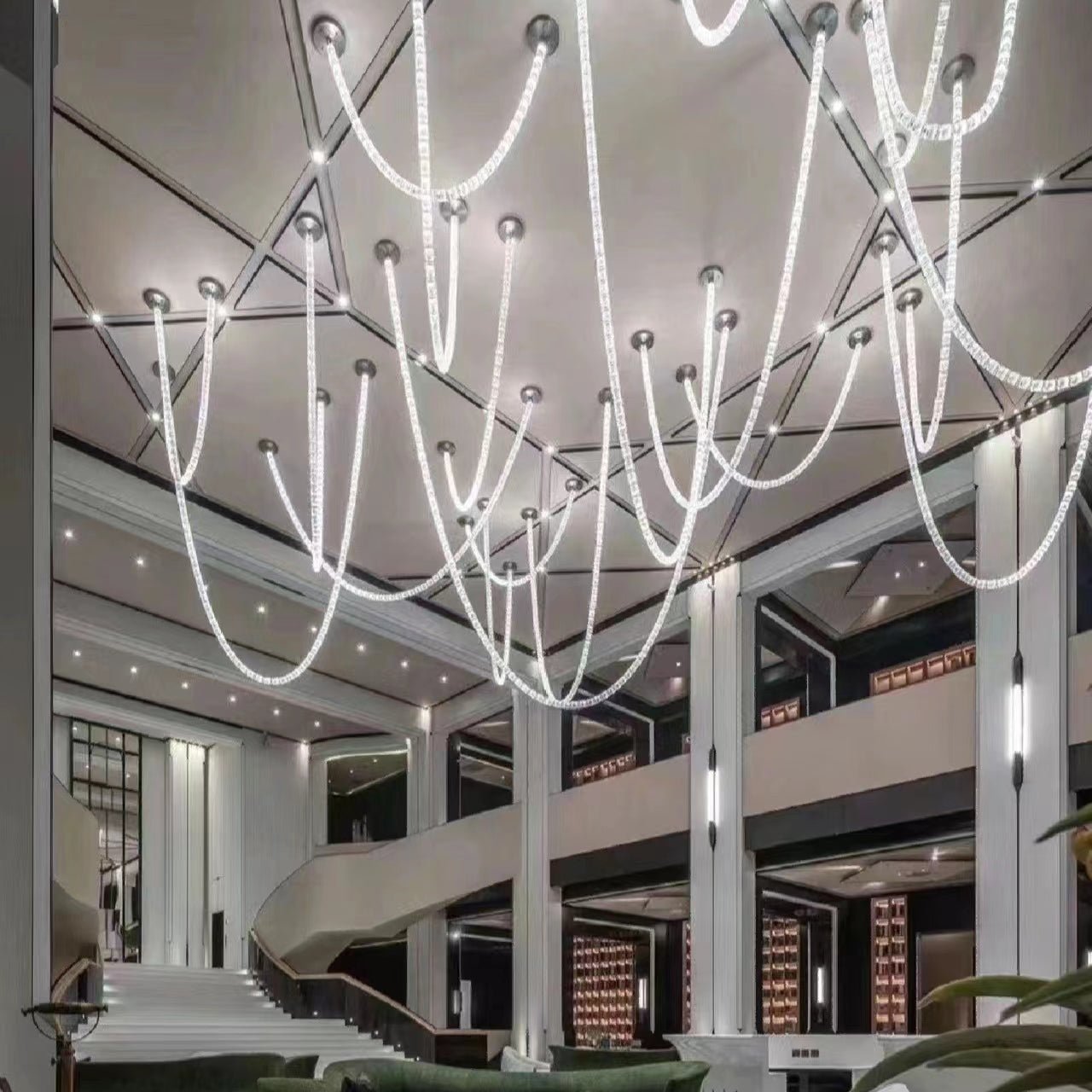 Modern Collier LED Pendant 12ft/10ft（customize）