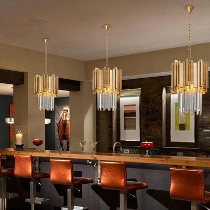 Modern Cream Crystal Pendant Chandelier-Nobipets