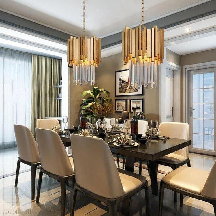 Modern Cream Crystal Pendant Chandelier-Nobipets