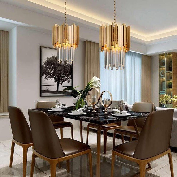 Modern Cream Crystal Pendant Chandelier-Nobipets