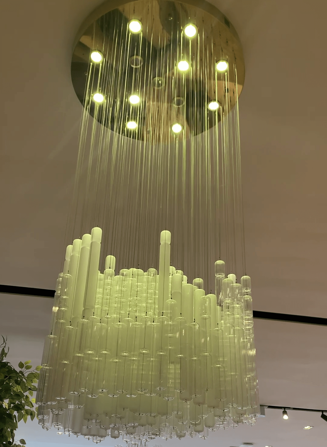 Modern Creative Art Design White&Transparent Tube Chandelier for Staircase/Foyer/Living Room-Nobipets