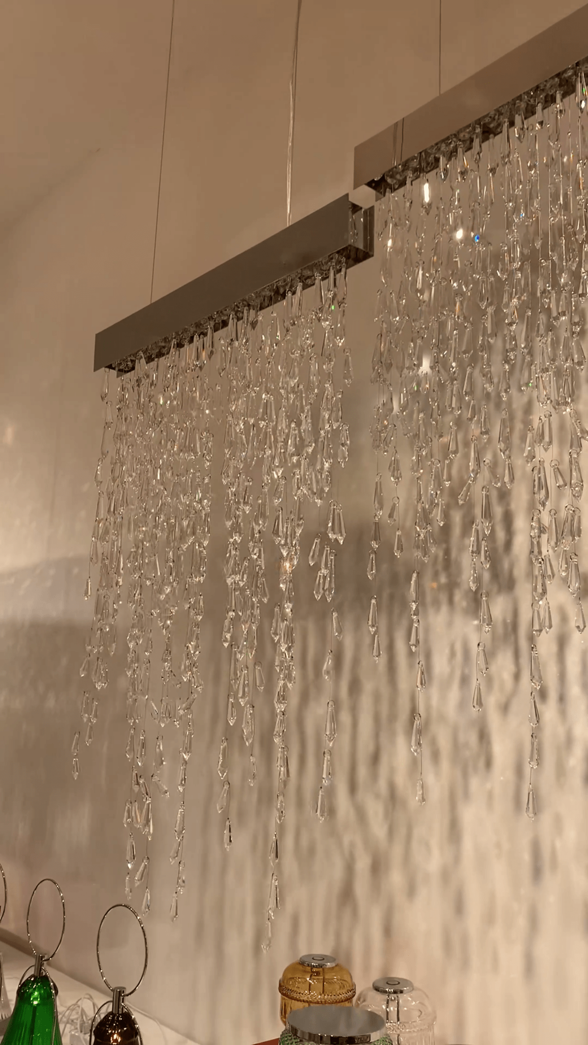 Modern Creative Waterfall Tassel Crystal Chandelier for Dining Room/Kitchen Island-Nobipets
