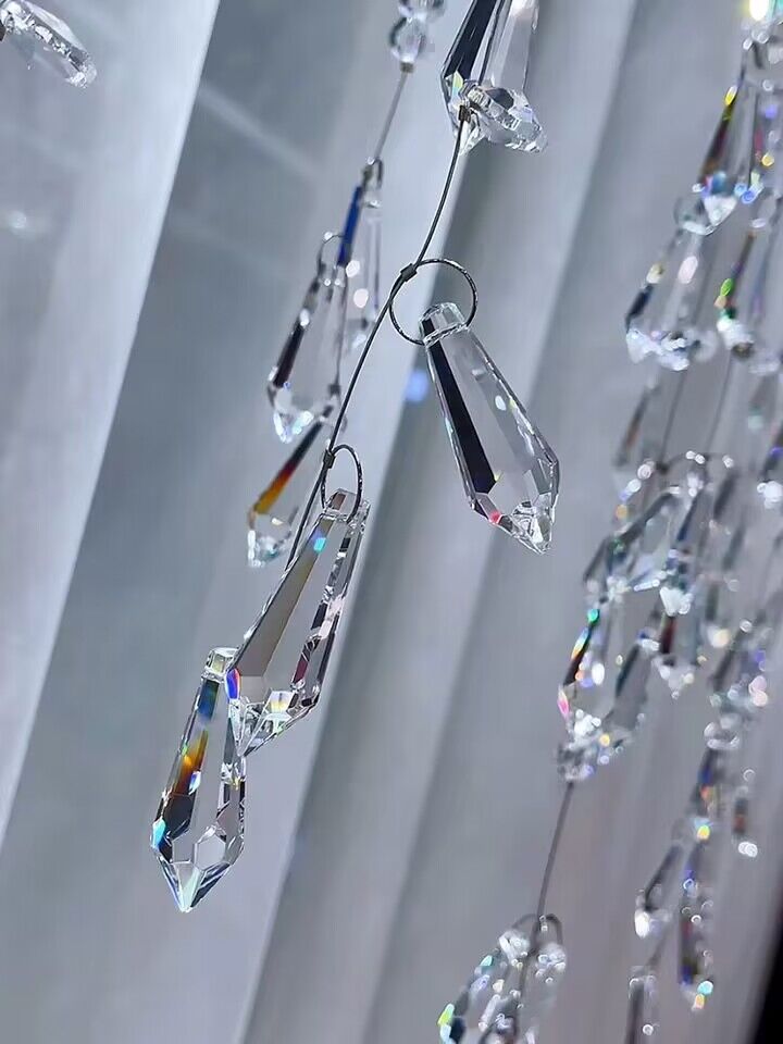 Modern Creative Waterfall Tassel Crystal Chandelier for Dining Room/Kitchen Island-Nobipets
