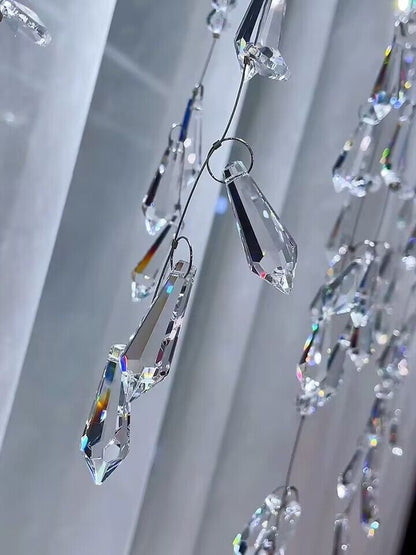 Modern Creative Waterfall Tassel Crystal Chandelier for Dining Room/Kitchen Island-Nobipets