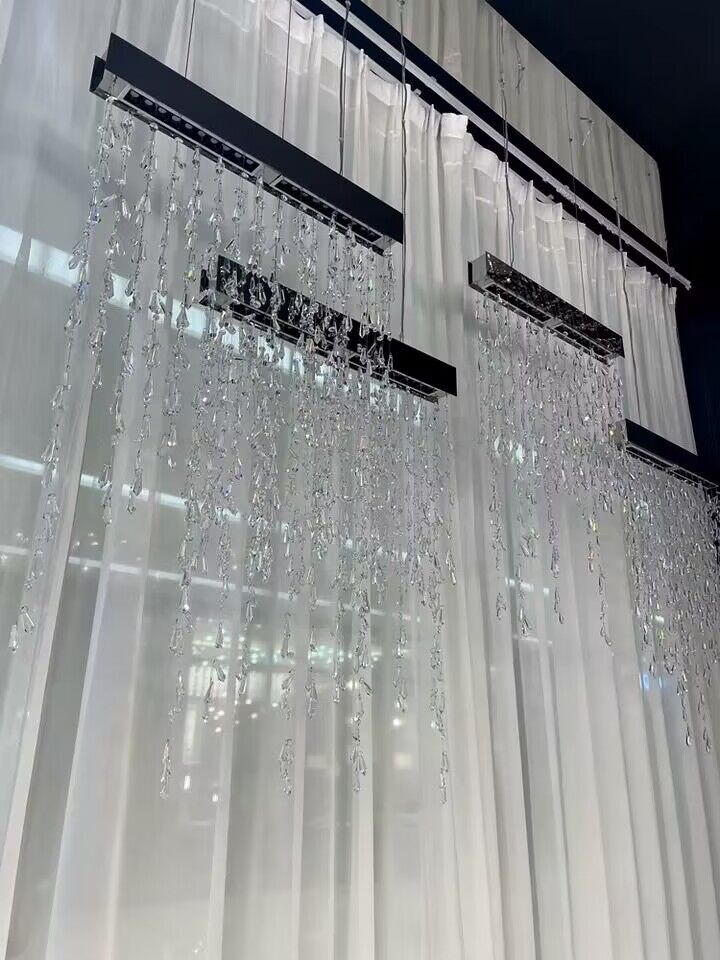 Modern Creative Waterfall Tassel Crystal Chandelier for Dining Room/Kitchen Island-Nobipets