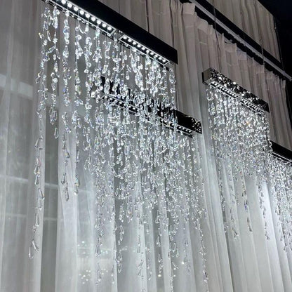 Modern Creative Waterfall Tassel Crystal Chandelier for Dining Room/Kitchen Island-Nobipets