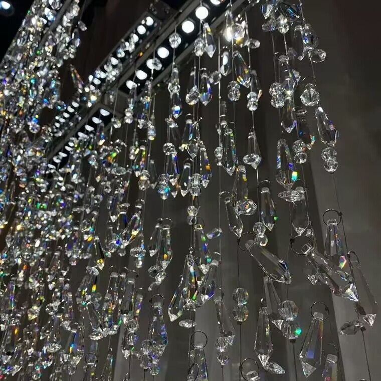 Modern Creative Waterfall Tassel Crystal Chandelier for Dining Room/Kitchen Island-Nobipets