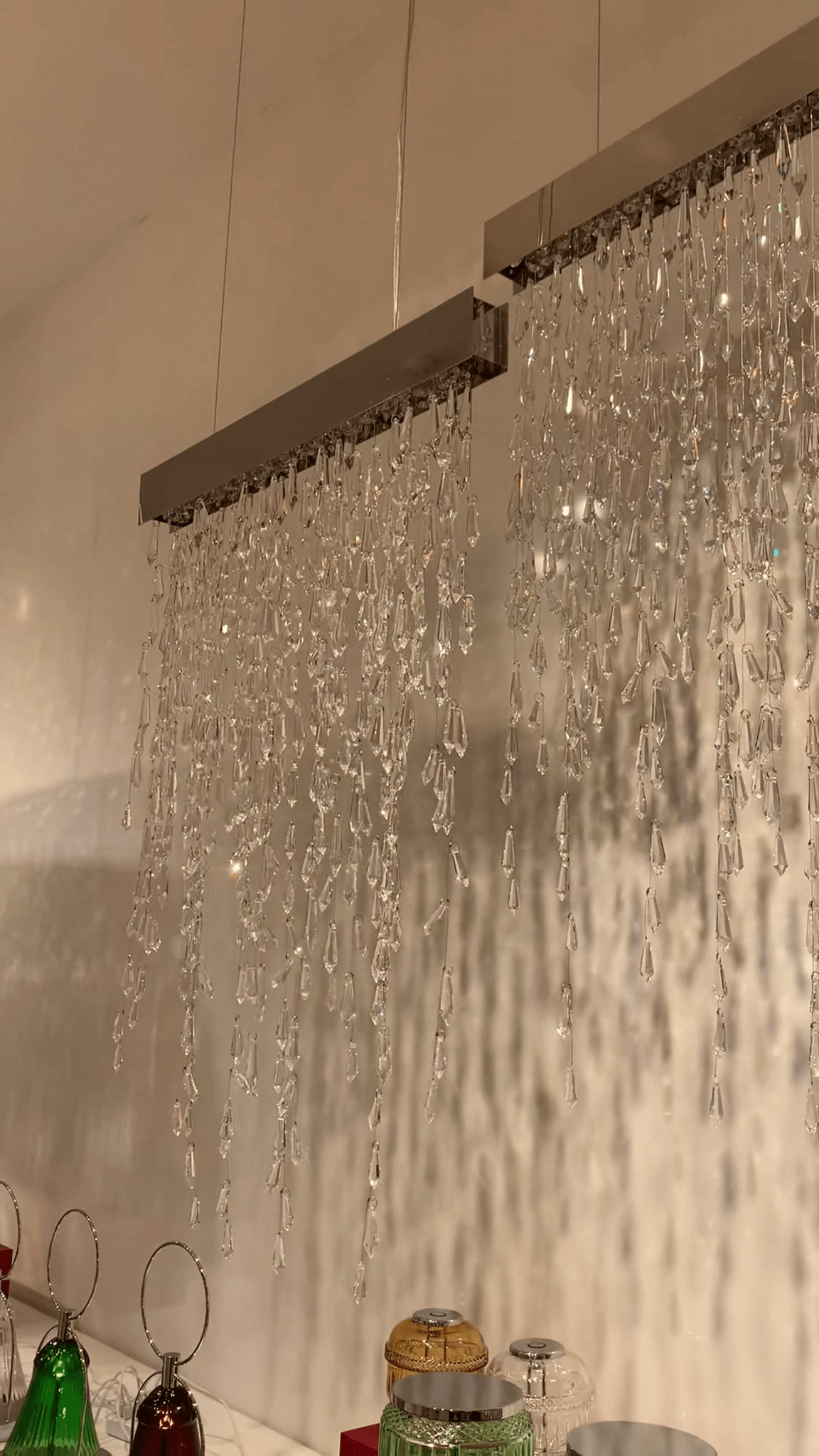 Modern Creative Waterfall Tassel Crystal Chandelier for Dining Room/Kitchen Island-Nobipets