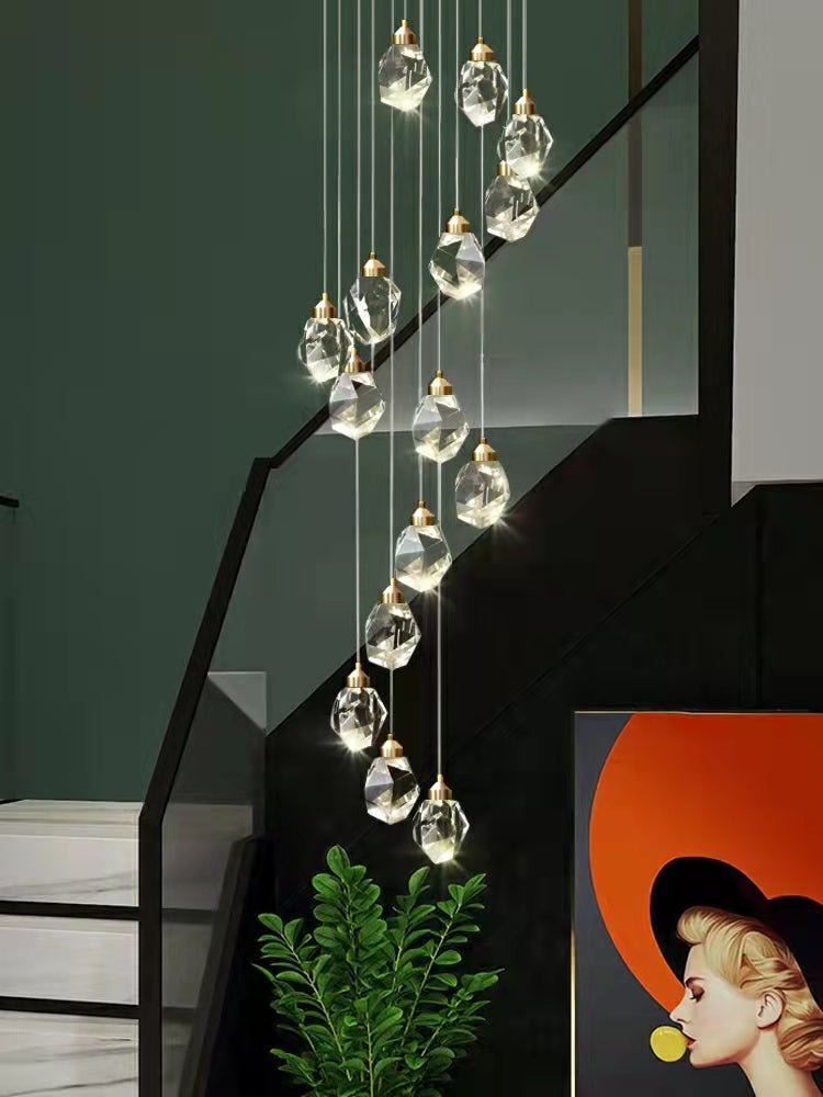 Modern Crystal Chandelier Foyer Living Room Droplight Hall Decoration Lights-Nobipets
