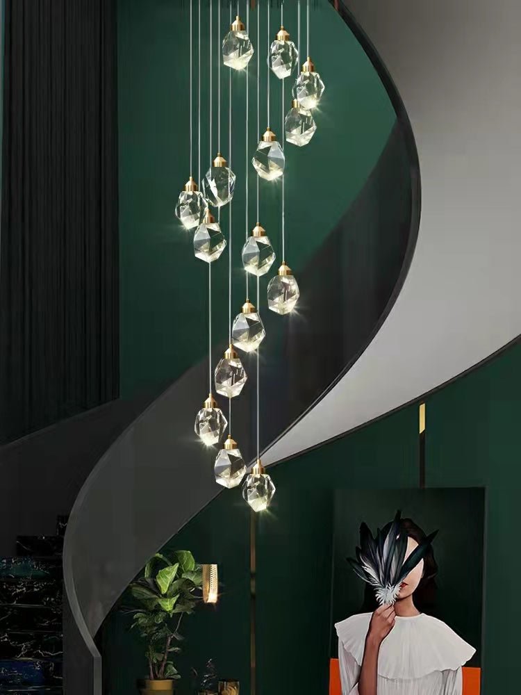 Modern Crystal Chandelier Foyer Living Room Droplight Hall Decoration Lights-Nobipets