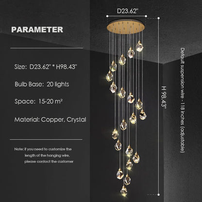 Modern Crystal Chandelier Foyer Living Room Droplight Hall Decoration Lights-Nobipets