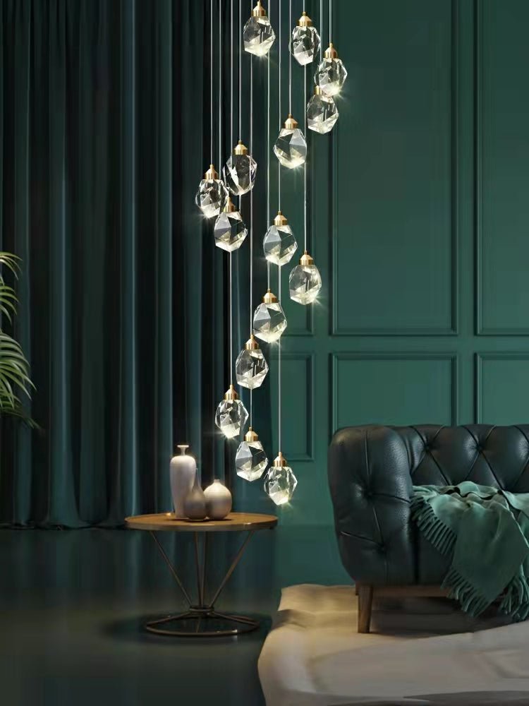 Modern Crystal Chandelier Foyer Living Room Droplight Hall Decoration Lights-Nobipets