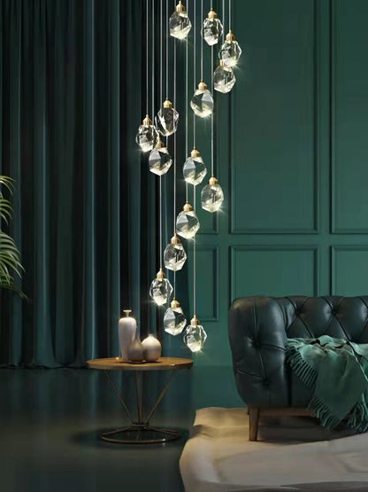 Modern Crystal Chandelier Foyer Living Room Droplight Hall Decoration Lights-Nobipets