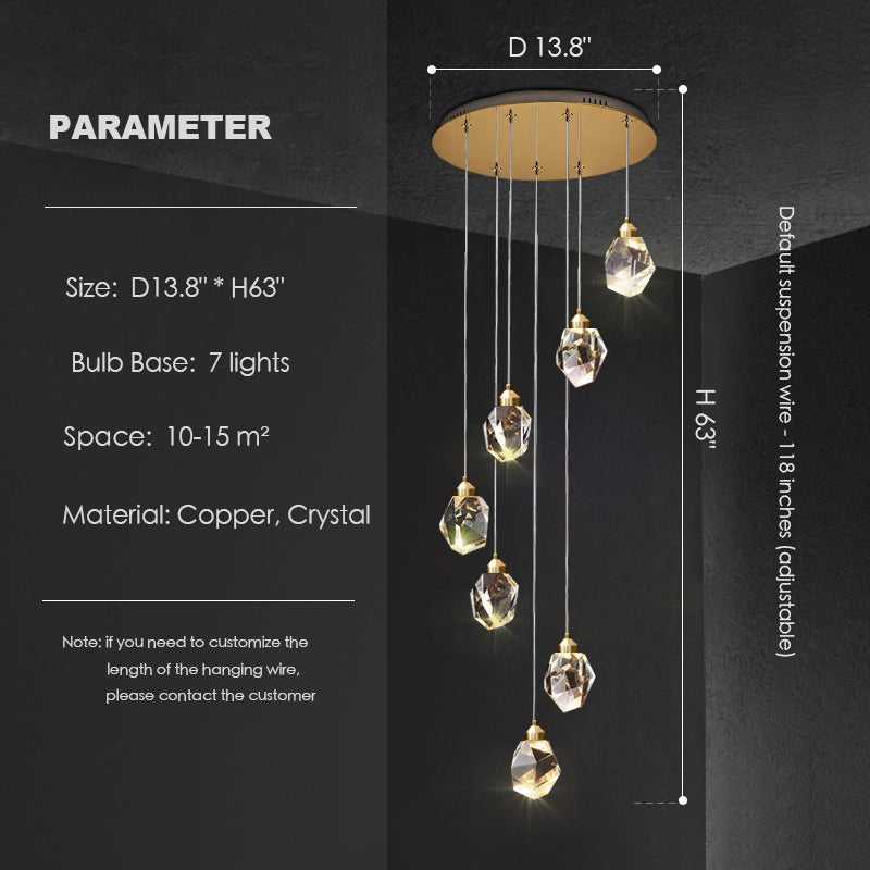 Modern Crystal Chandelier Foyer Living Room Droplight Hall Decoration Lights-Nobipets