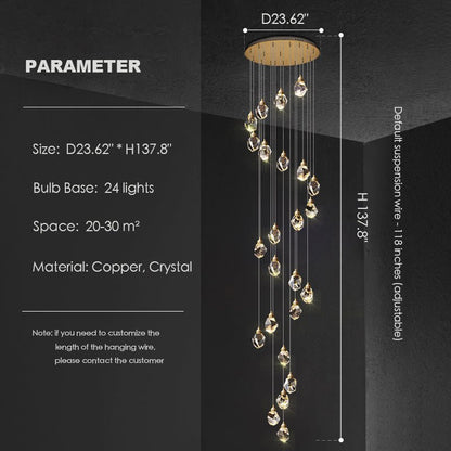Modern Crystal Chandelier Foyer Living Room Droplight Hall Decoration Lights-Nobipets