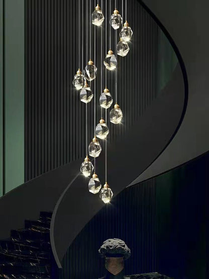Modern Crystal Chandelier Foyer Living Room Droplight Hall Decoration Lights-Nobipets