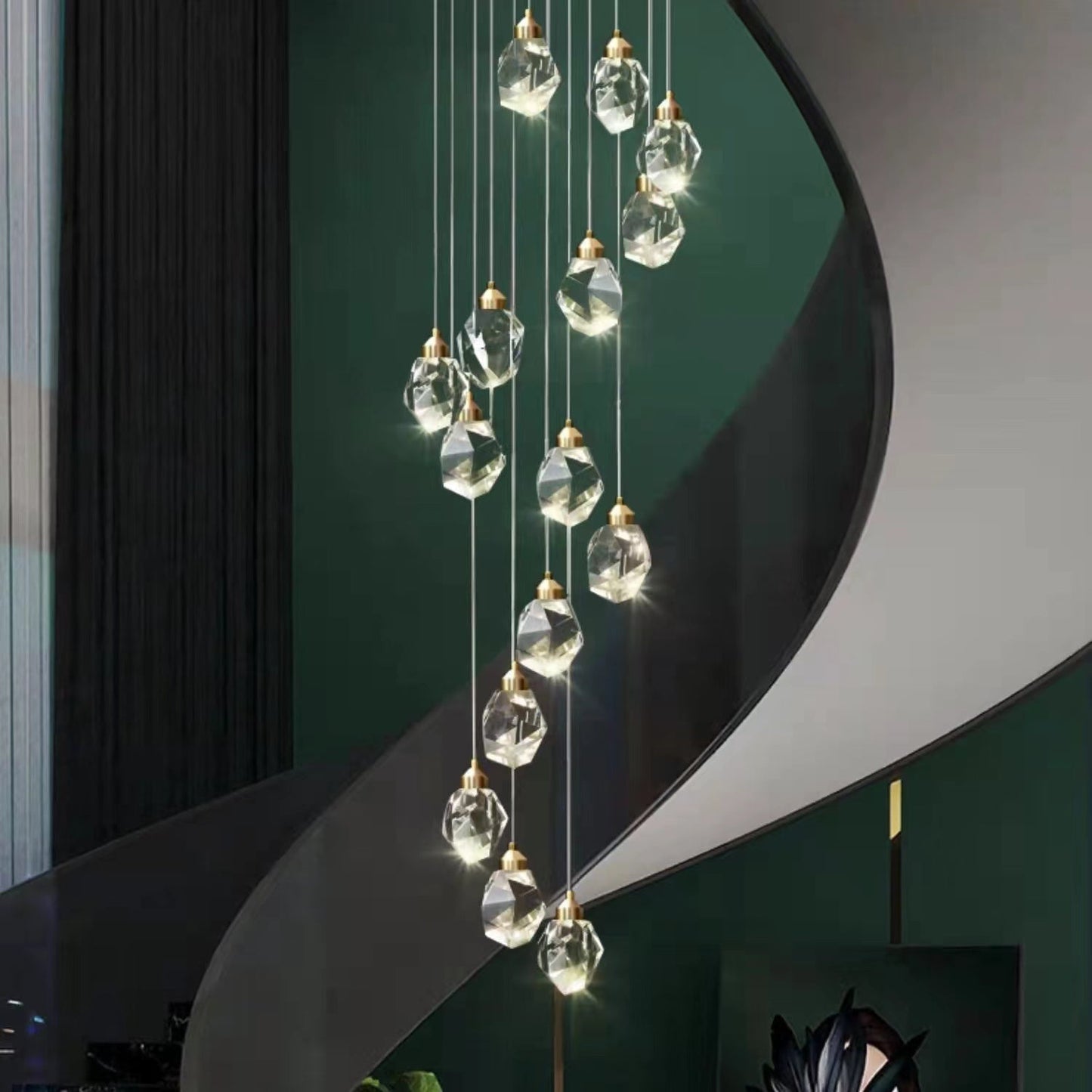 Modern Crystal Chandelier Foyer Living Room Droplight Hall Decoration Lights-Nobipets