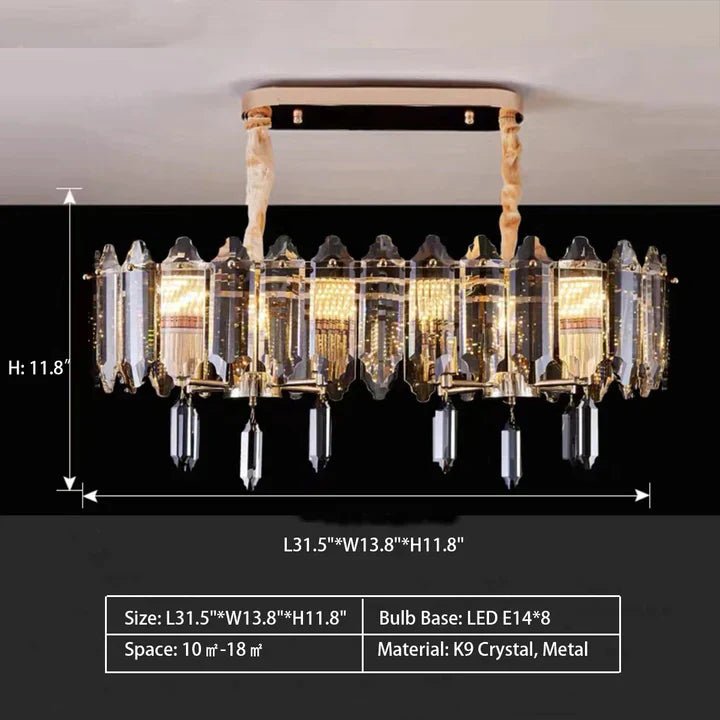 Modern Elegant Transparent Crystal Gold Chandelier Suit for Dining/Living Room-Nobipets