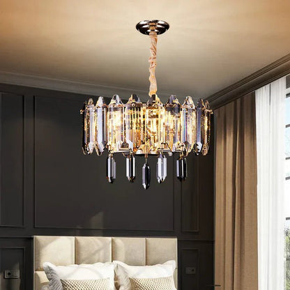 Modern Elegant Transparent Crystal Gold Chandelier Suit for Dining/Living Room-Nobipets
