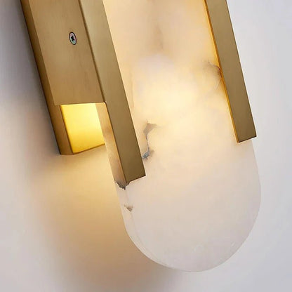 Modern Elongated Alabaster Linear Wall Sconce