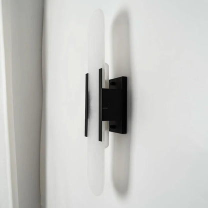 Modern Elongated Alabaster Linear Wall Sconce