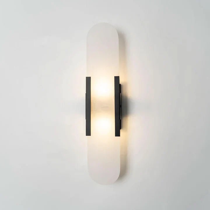 Modern Elongated Alabaster Linear Wall Sconce