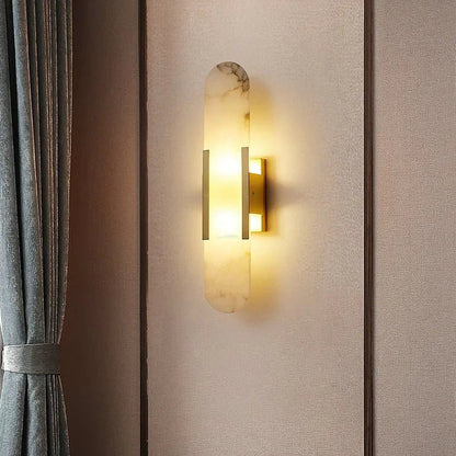 Modern Elongated Alabaster Linear Wall Sconce