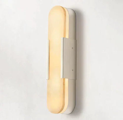 Modern Elongated Alabaster Linear Wall Sconce