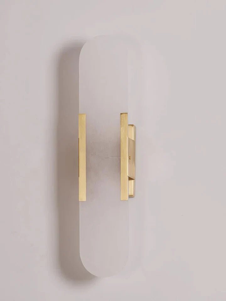 Modern Elongated Alabaster Linear Wall Sconce