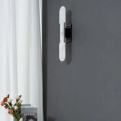 Modern Elongated Alabaster Linear Wall Sconce