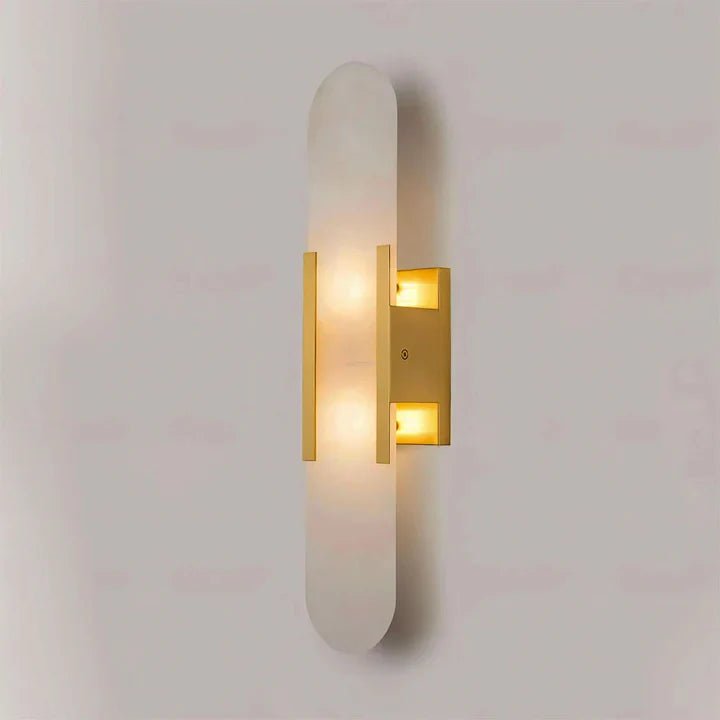 Modern Elongated Alabaster Linear Wall Sconce
