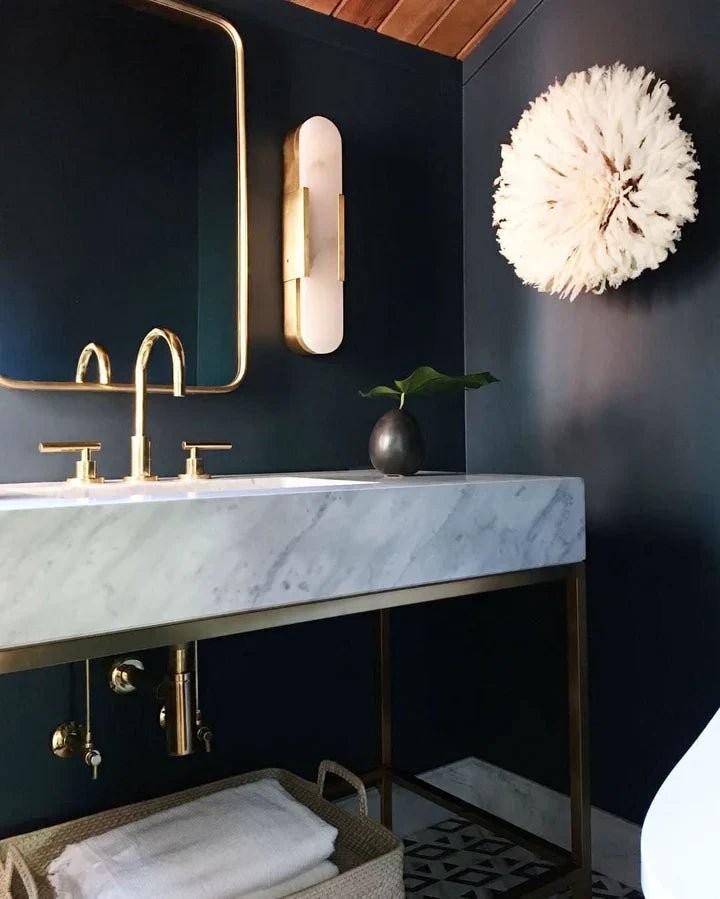 Modern Elongated Alabaster Linear Wall Sconce