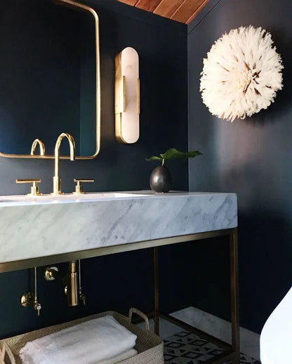 Modern Elongated Alabaster Linear Wall Sconce