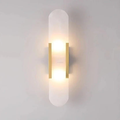 Modern Elongated Alabaster Linear Wall Sconce