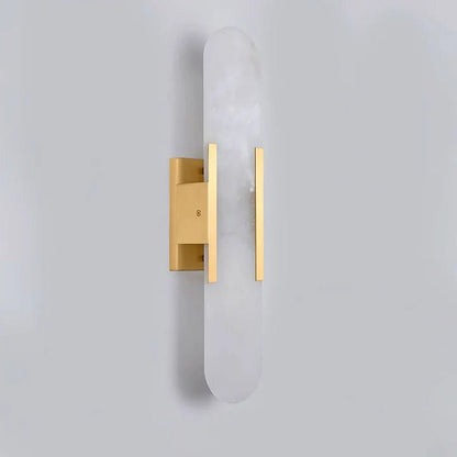 Modern Elongated Alabaster Linear Wall Sconce