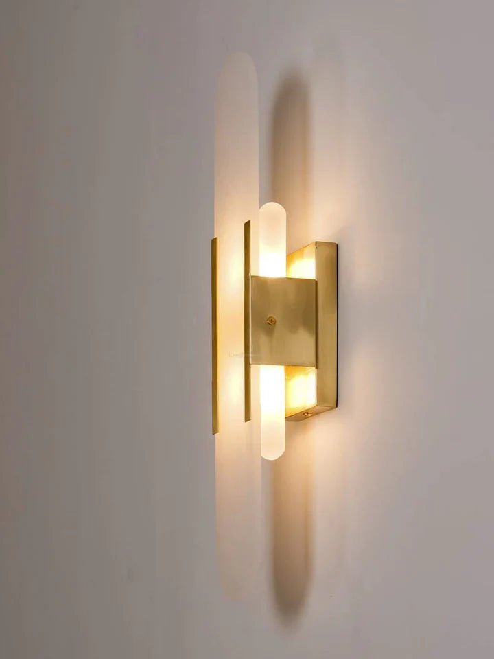 Modern Elongated Alabaster Linear Wall Sconce