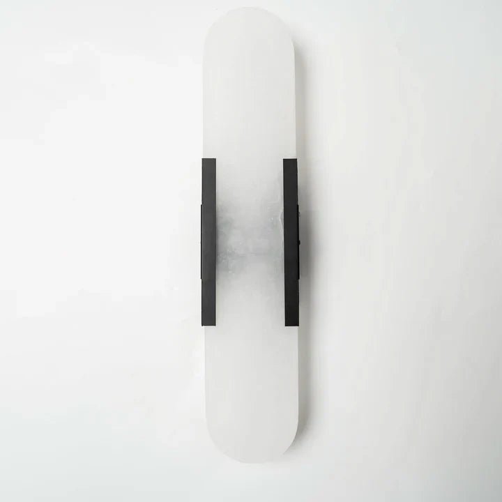 Modern Elongated Alabaster Linear Wall Sconce