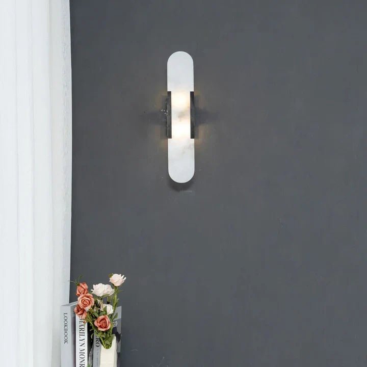 Modern Elongated Alabaster Linear Wall Sconce
